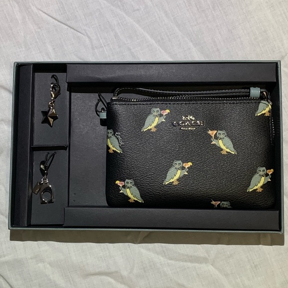 Coach Handbags - Coach Wristlet With Party Owl Print